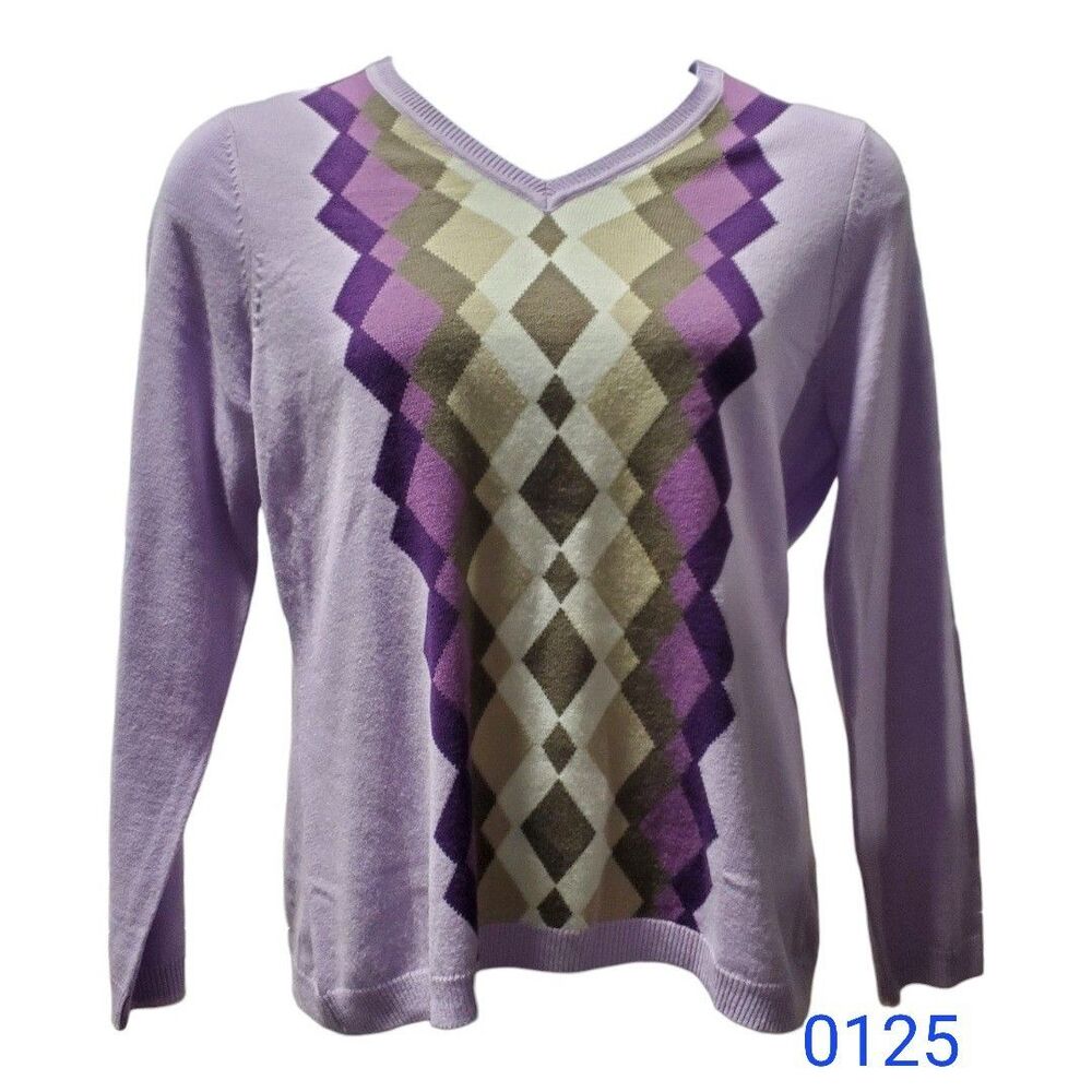 Croft & Barrow Argyle Sweater - size L - 0125 - Picture 2 of 4